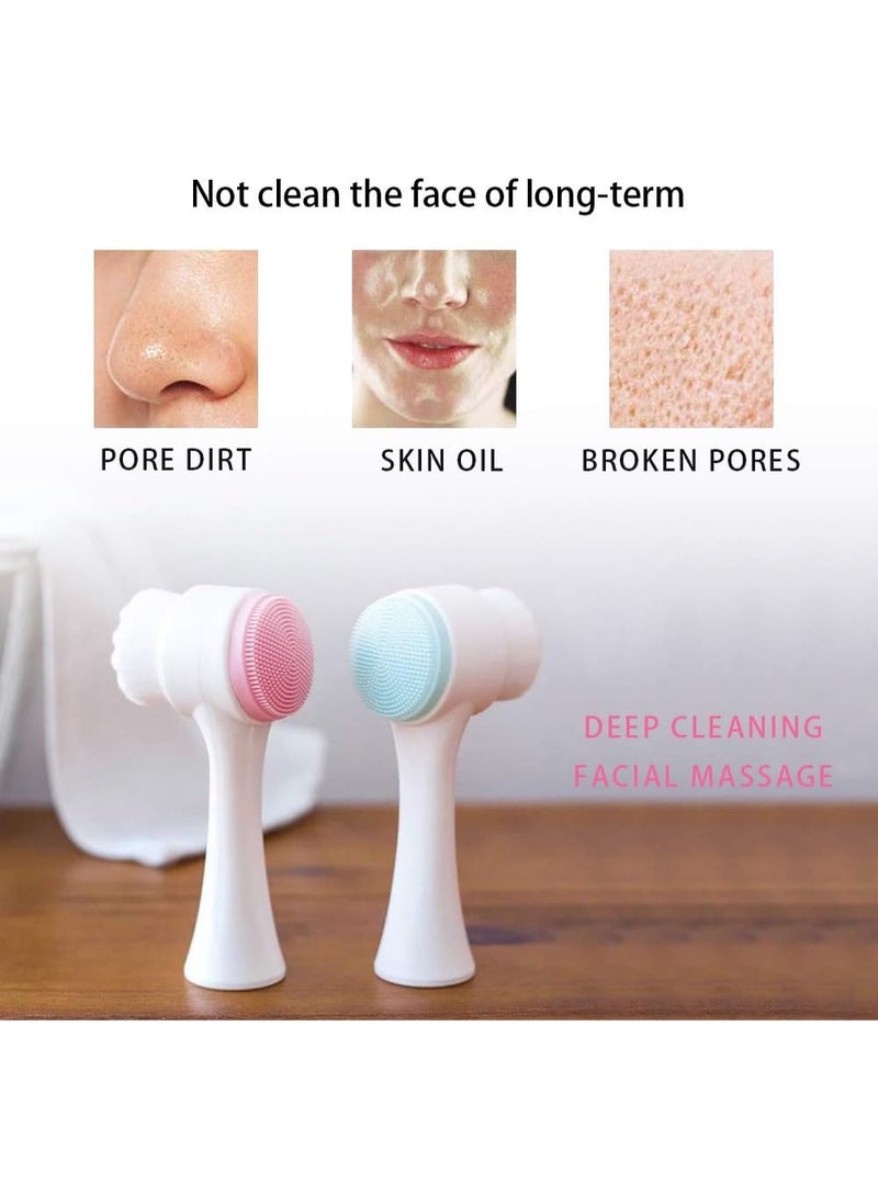 فرشاة تقشير الوجه ذات الوجهين - منظف متعدد الألوان للرؤوس السوداء لتنظيف المسام بعمق في المنزل - Image 3